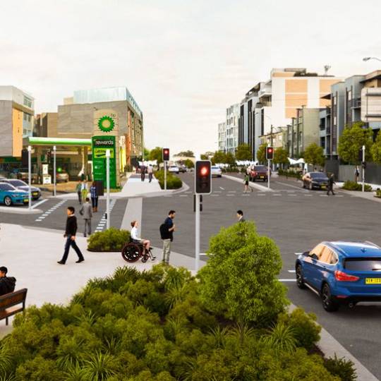 Artist impression of King Street near Sydney Park 